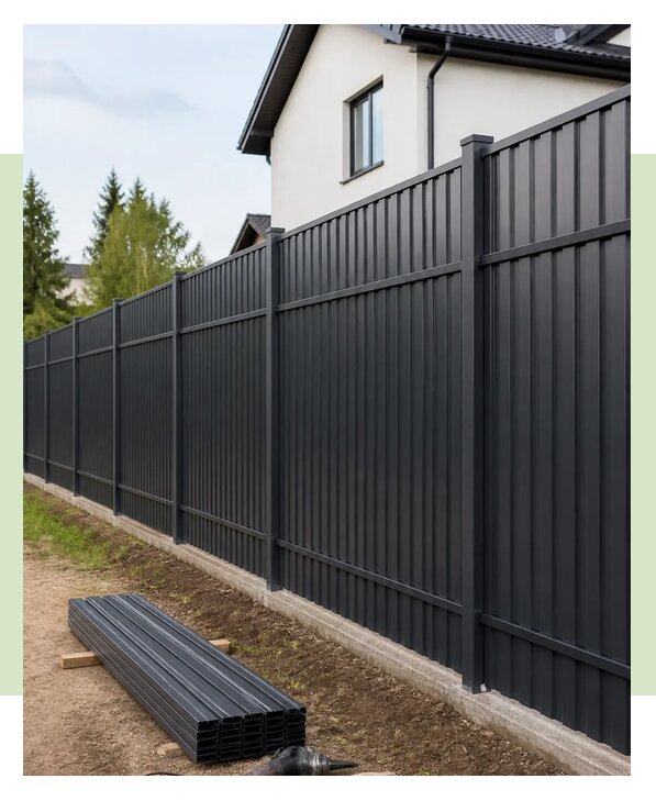 Высокий забор из профлиста в Можге по цене от 2532 р. | ЗаборЭксеперт-Мжг