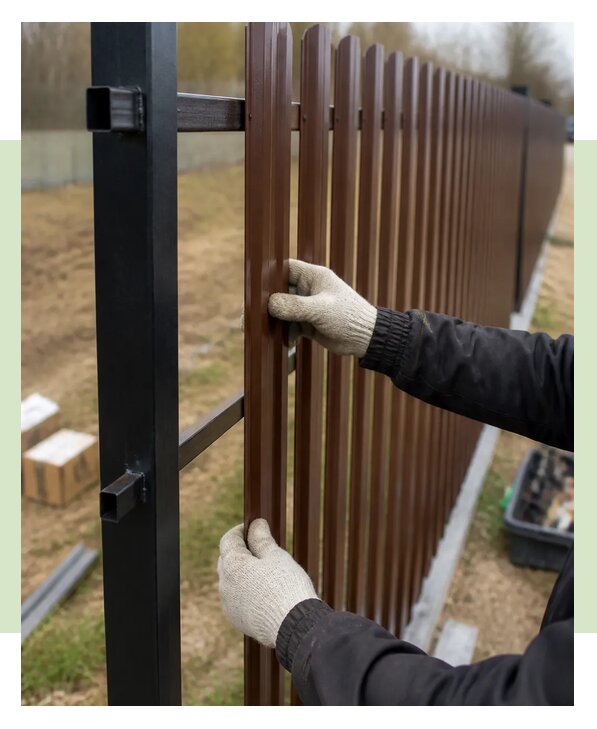 Забор из евроштакетника цена за метр под ключ в Можге